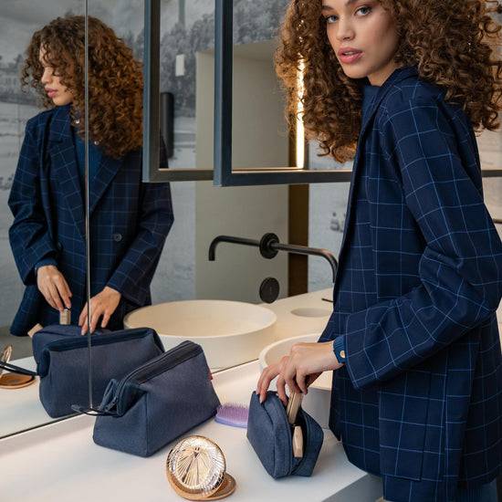 Reisenthel travelcosmetic herringbone dark blue (Kulturbeutel,dunkelblau) Schlussverkauf