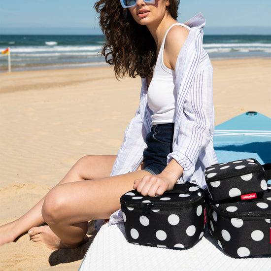 Reisenthel coolerbag S pocket dots white (Kühltasche,schwarz) Limitierter Zeitrabatt