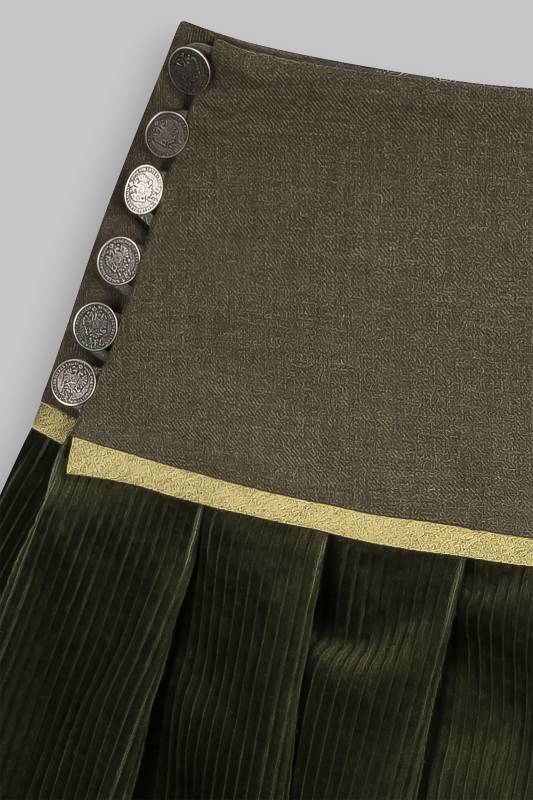 Rockmacherin Mathesdag Trachtenrock aus weichem nadelgrünen Baumwoll-Cord Blitzangebot