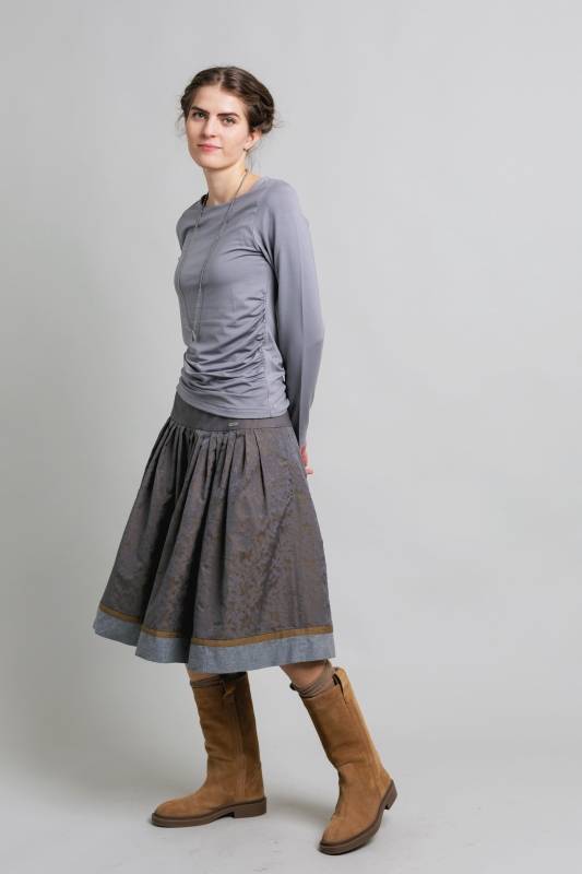 Rockmacherin Isbluma Trachterrock mit Blumenmuster auf edlem Jacquardstoff Saisonale Angebote