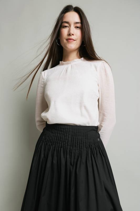 Rockmacherin Lucia Romantische Damenbluse aus Viskose-Crêpe Letzter Tag