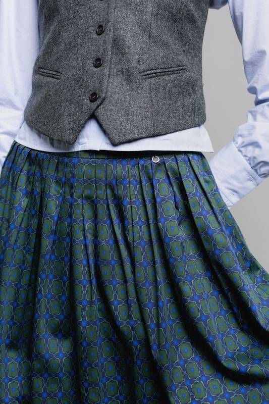 Rockmacherin Kalo Wadenlanger Rock mit Print und zwei Taschen Vierteljährliche Förderung