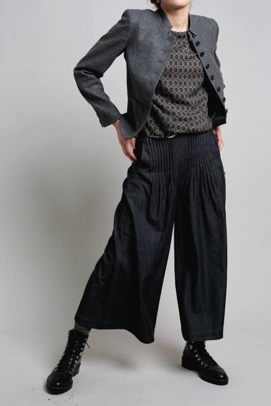 Rockmacherin Sempt Hosenrock aus weichem Denim mit Biesen und Gummizug Begrenzt auf 3 Tage