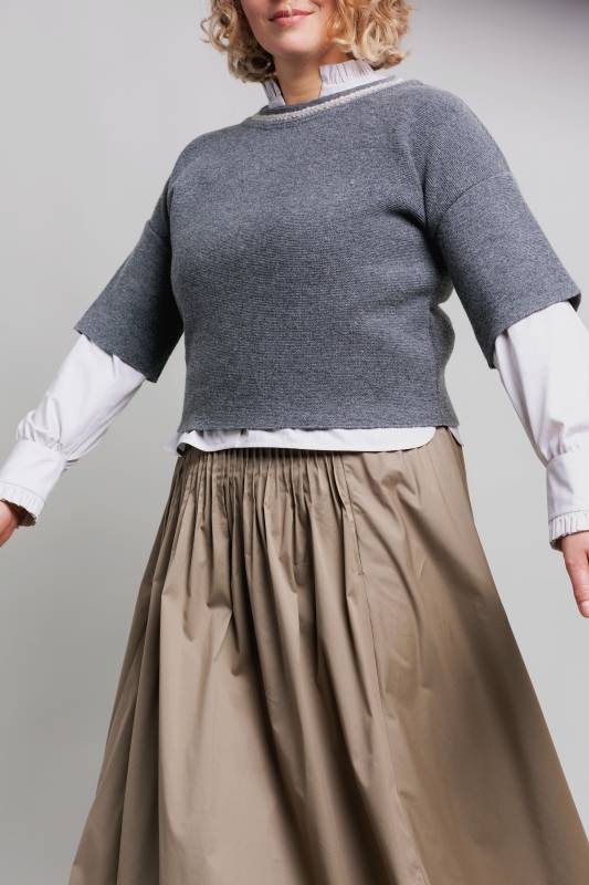 Rockmacherin Ella Trachtiger Strickpullover mit kurzem Arm Outlet