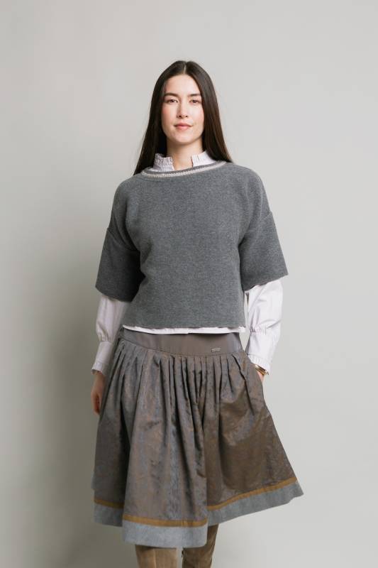 Rockmacherin Ella Trachtiger Strickpullover mit kurzem Arm Outlet