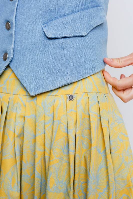 Rockmacherin Kalo lang Damenrock mit plakativem Blumenprint für Tracht und Moderne Flash Sale
