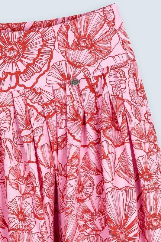 Rockmacherin Kalo lang Damenrock mit plakativem Blumenprint für Tracht und Moderne Begrenztes Angebot