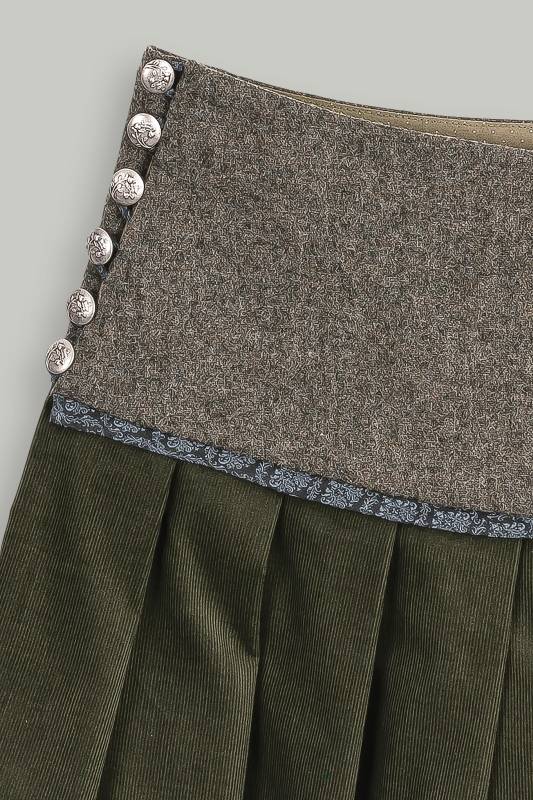 Rockmacherin Mooskissal Trachtenrock mit Feincord und Jacquardmuster im Saum Vatertagsangebot