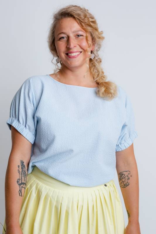 Rockmacherin Oana Damen-Bluse im Kimono-Stil Sonderangebot der Fabrik