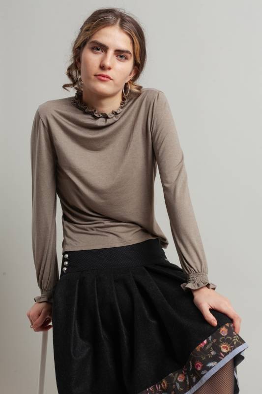 Rockmacherin Selma Shirtbluse aus Lyocell-Wolljersey Rabatte dieses Monats