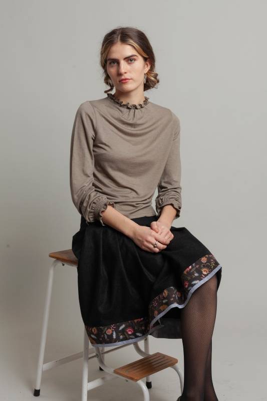 Rockmacherin Selma Shirtbluse aus Lyocell-Wolljersey Rabatte dieses Monats