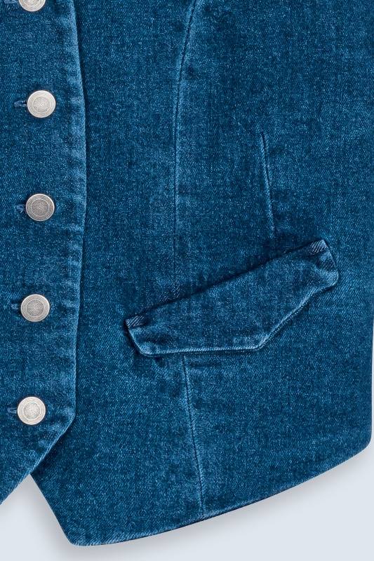 Rockmacherin Resal Damenweste aus Denim im klassischen Stil Fabrikverkauf