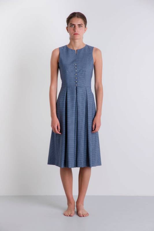 Rockmacherin Katha Kleid blau, kariert