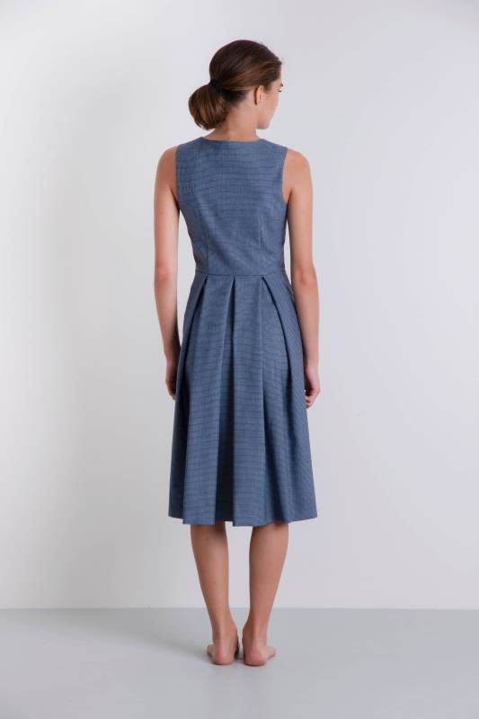 Rockmacherin Katha Kleid blau, kariert Begrenztes Angebot