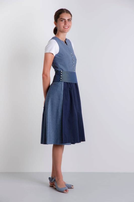 Rockmacherin Katha Kleid blau, kariert Begrenztes Angebot