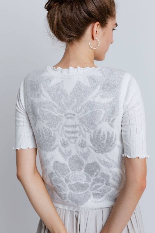 Rockmacherin Wally Strickweste mit Jacquardmuster und Reißverschluss Preisnachlass