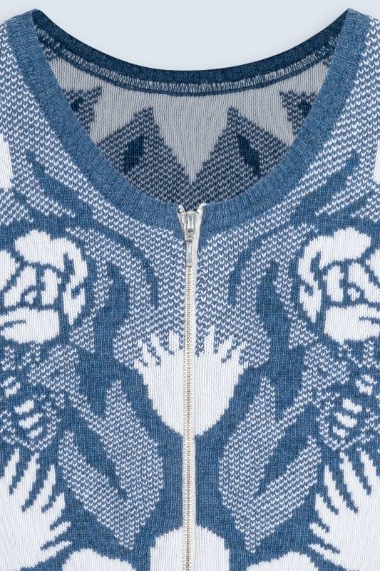 Rockmacherin Wally Strickweste mit Jacquardmuster und Reißverschluss Saisonschlussverkauf