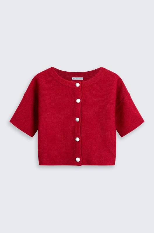 Rockmacherin Mella Strickjacke im Landhaus-Stil, mit trendig kurzem Ärmel