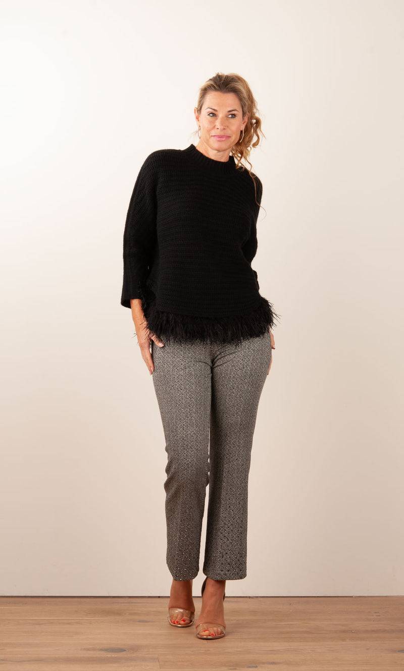 fleur Pullover „Feder“ Schwarz Online Outlet