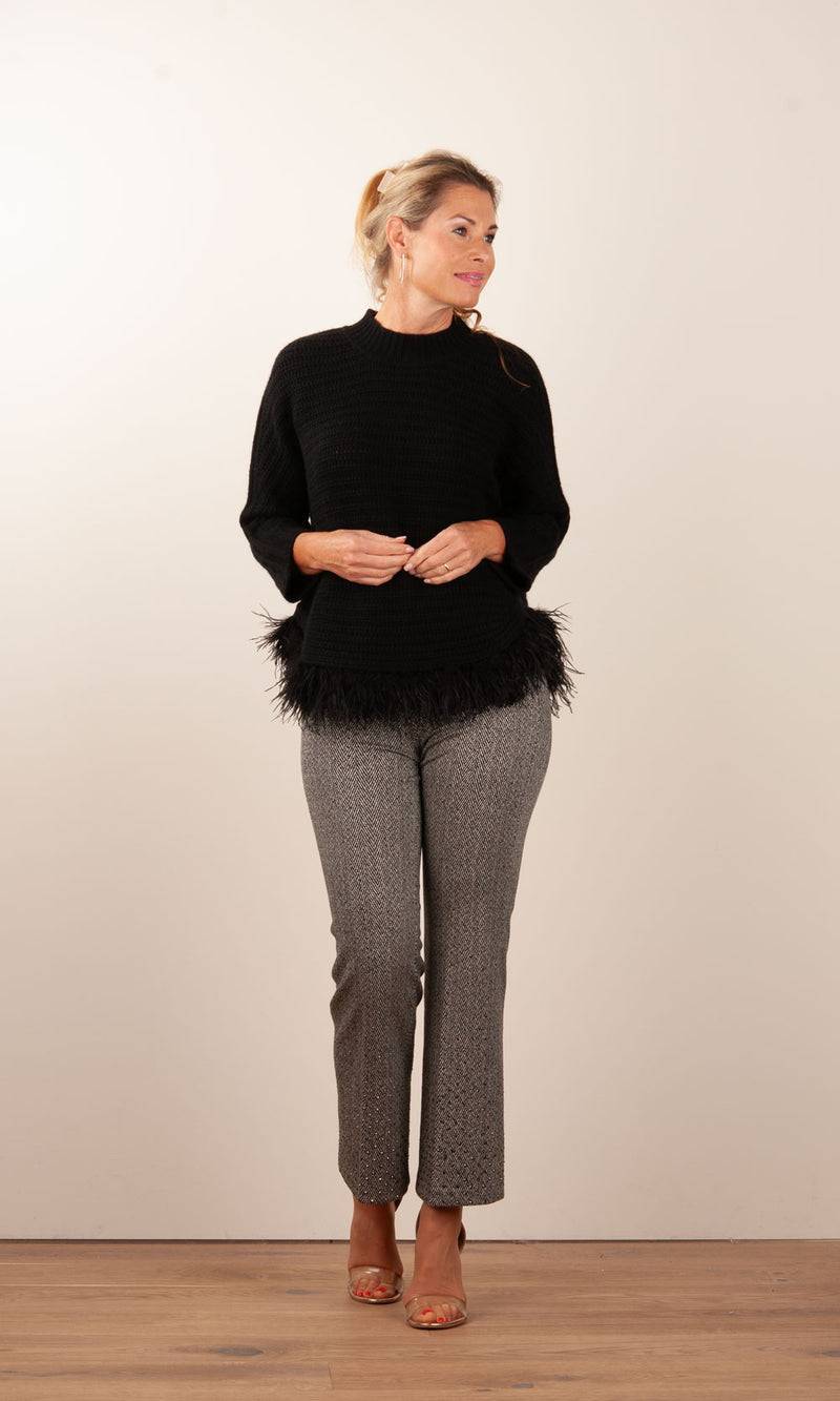 fleur Pullover „Feder“ Schwarz Online Outlet