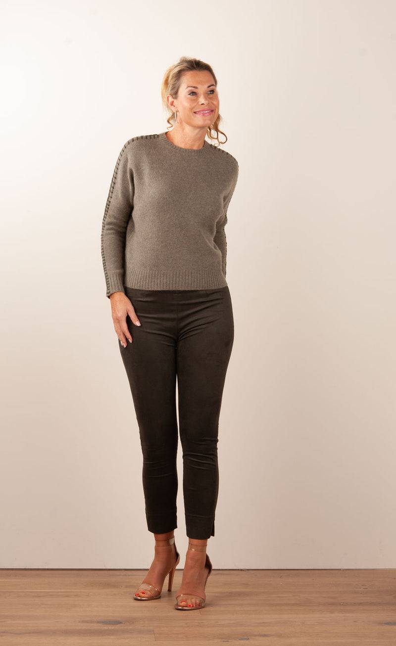 Seductive Velours Hose „Sabrina“ Dunkel Moosgrün Exklusive Angebote