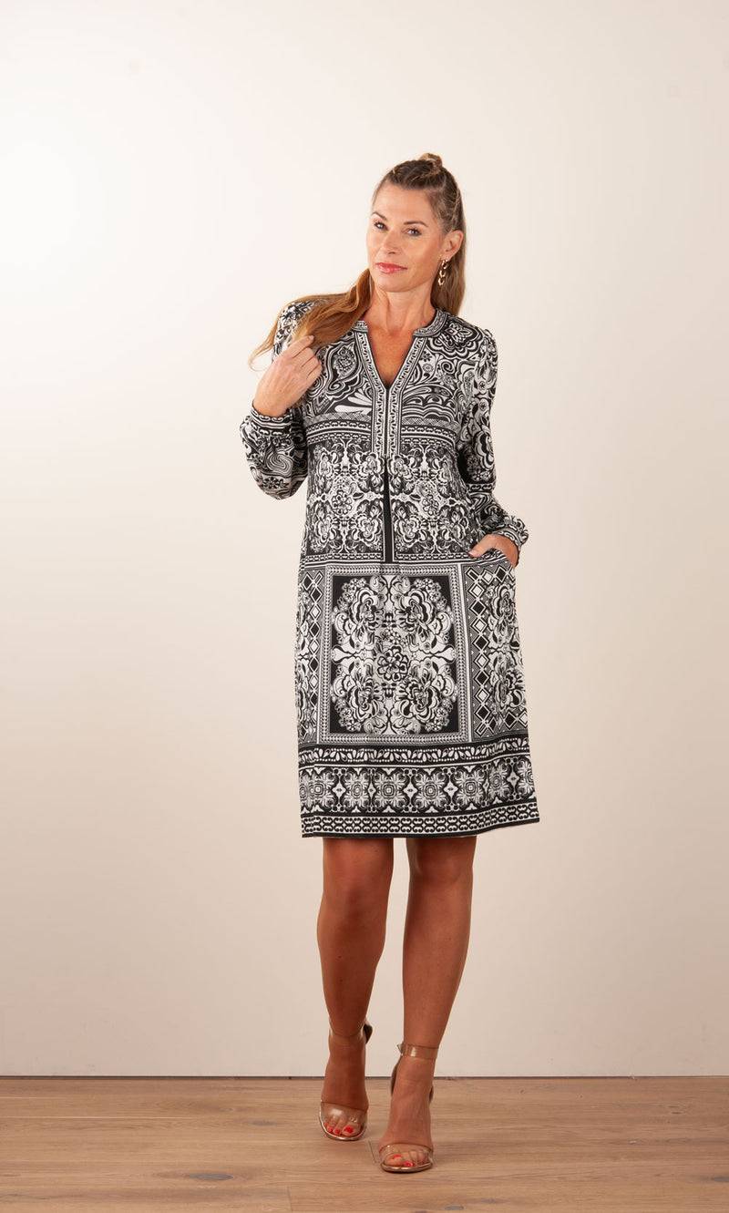 Hale Bob Kleid Schwarz | Weiß Sonderangebote