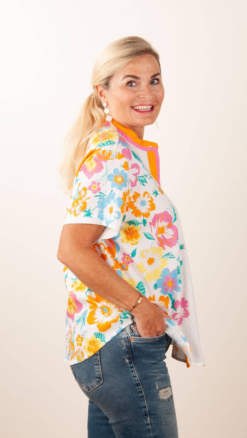 Herzensangelegenheit Blusenshirt Weiß | Pink | Orange | Multicolor Meist gekauft