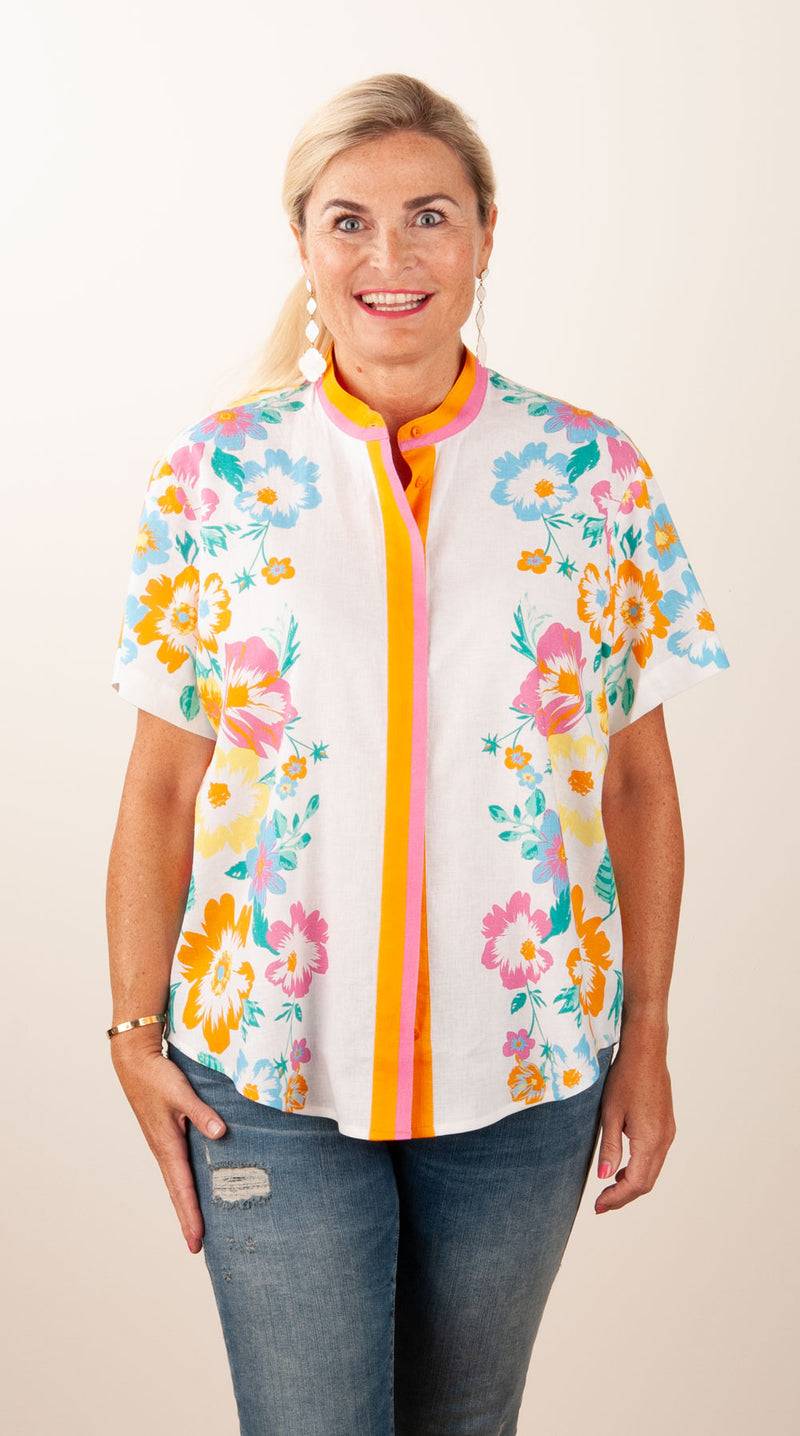 Herzensangelegenheit Blusenshirt Weiß | Pink | Orange | Multicolor Meist gekauft