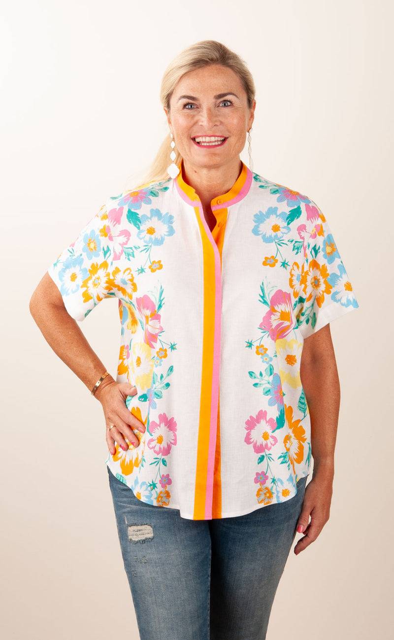 Herzensangelegenheit Blusenshirt Weiß | Pink | Orange | Multicolor Meist gekauft