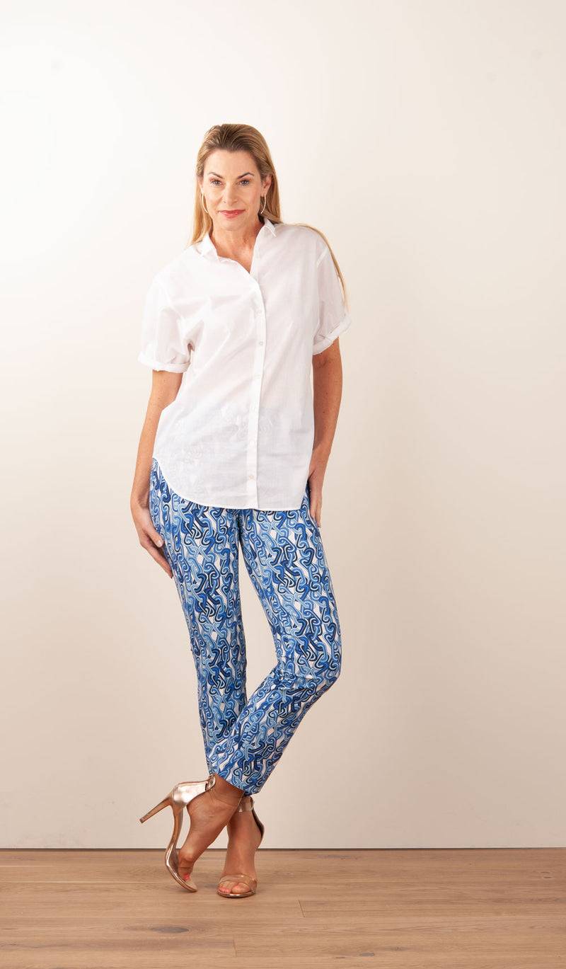 Seductive Hose „Cindy“ Blau | Weiß Fabrik Onlineshop