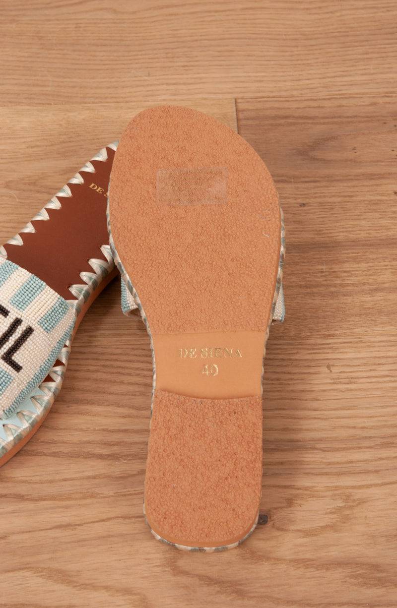 De Siena Sandale Hellblau | Weiß Günstig kaufen
