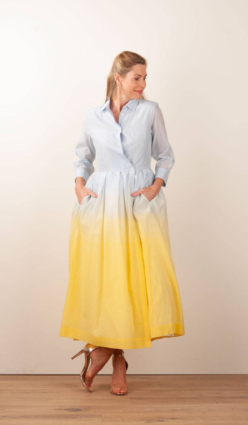 Sara Roka Kleid Hellblau | Gelb | Multicolor Versandkostenfrei