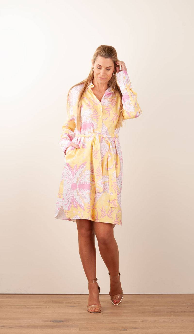 Herzensangelegenheit Kleid Weiß | Gelb | Rosa Flash Sale