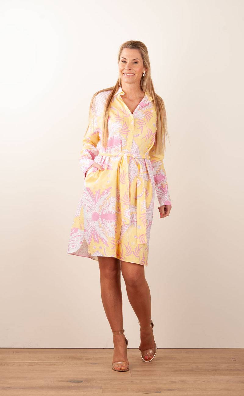 Herzensangelegenheit Kleid Weiß | Gelb | Rosa Flash Sale