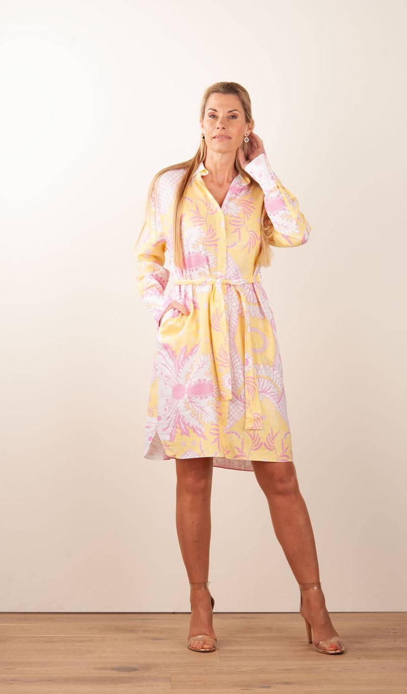 Herzensangelegenheit Kleid Weiß | Gelb | Rosa Flash Sale