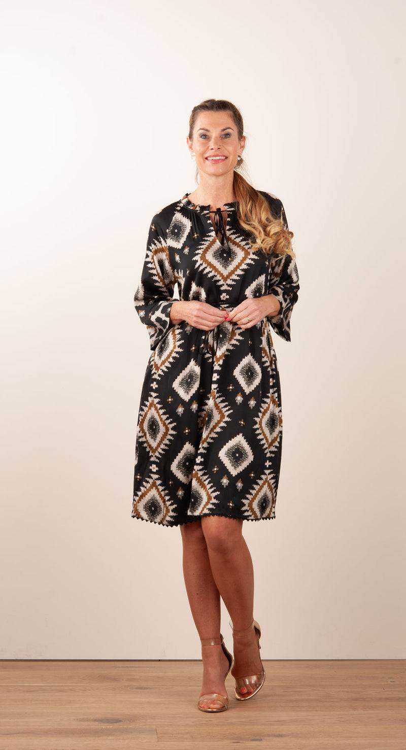 Grace Kleid Schwarz | Multicolor Preisnachlass
