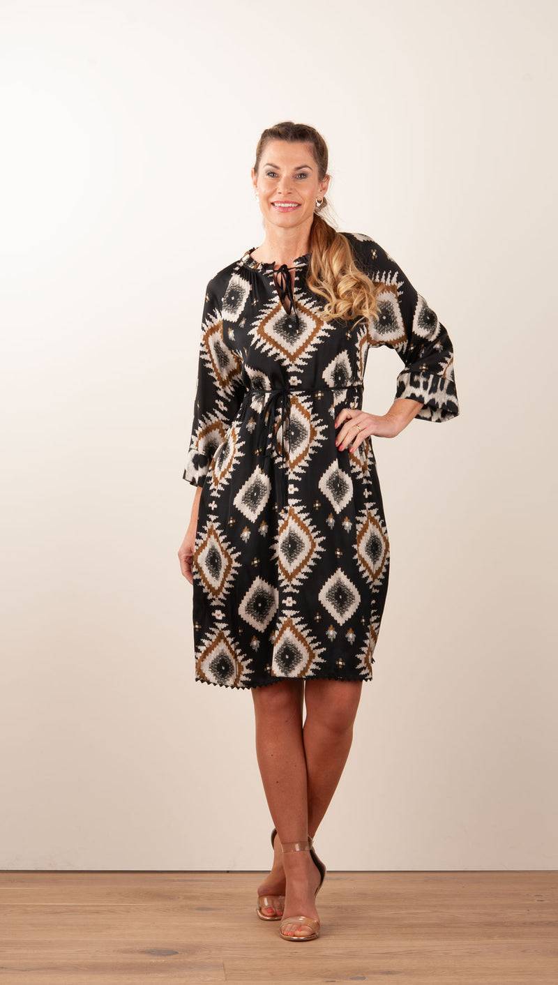 Grace Kleid Schwarz | Multicolor Preisnachlass