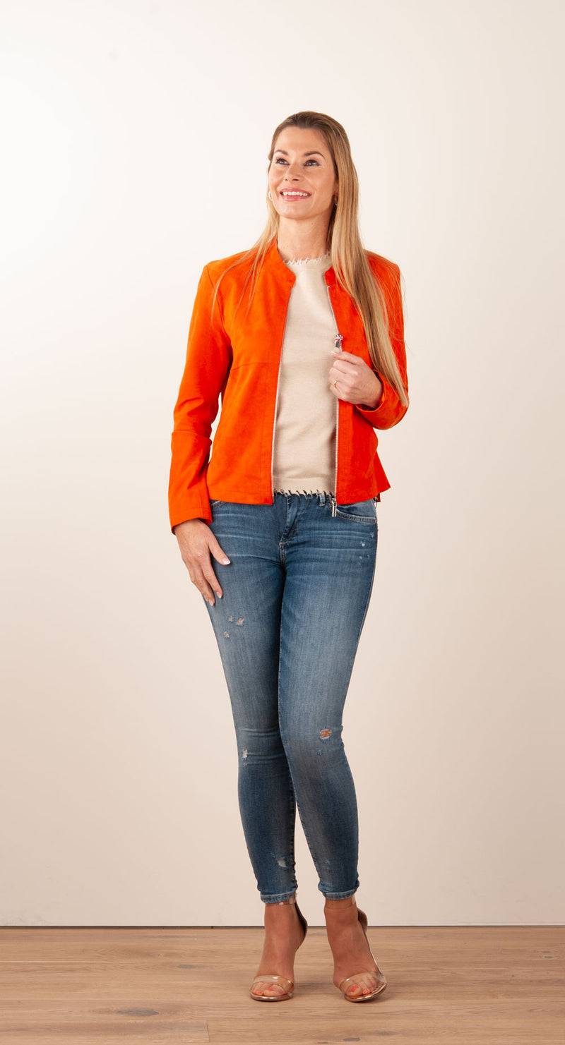 Milestone Lederjacke „Rena“ Orange Saisonschlussverkauf