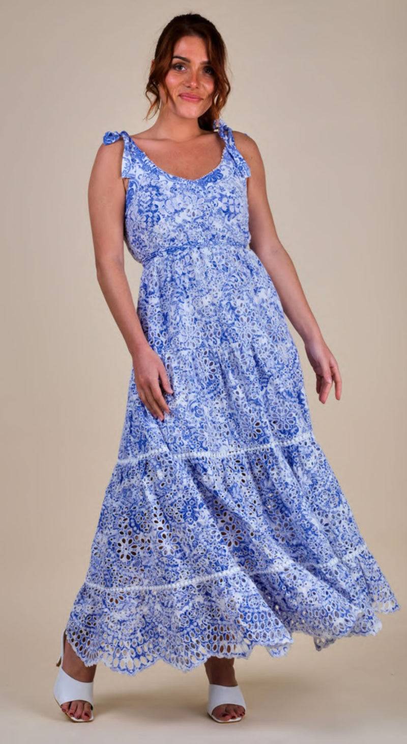 Miss June Kleid Blau | Weiß Vatertagsangebot