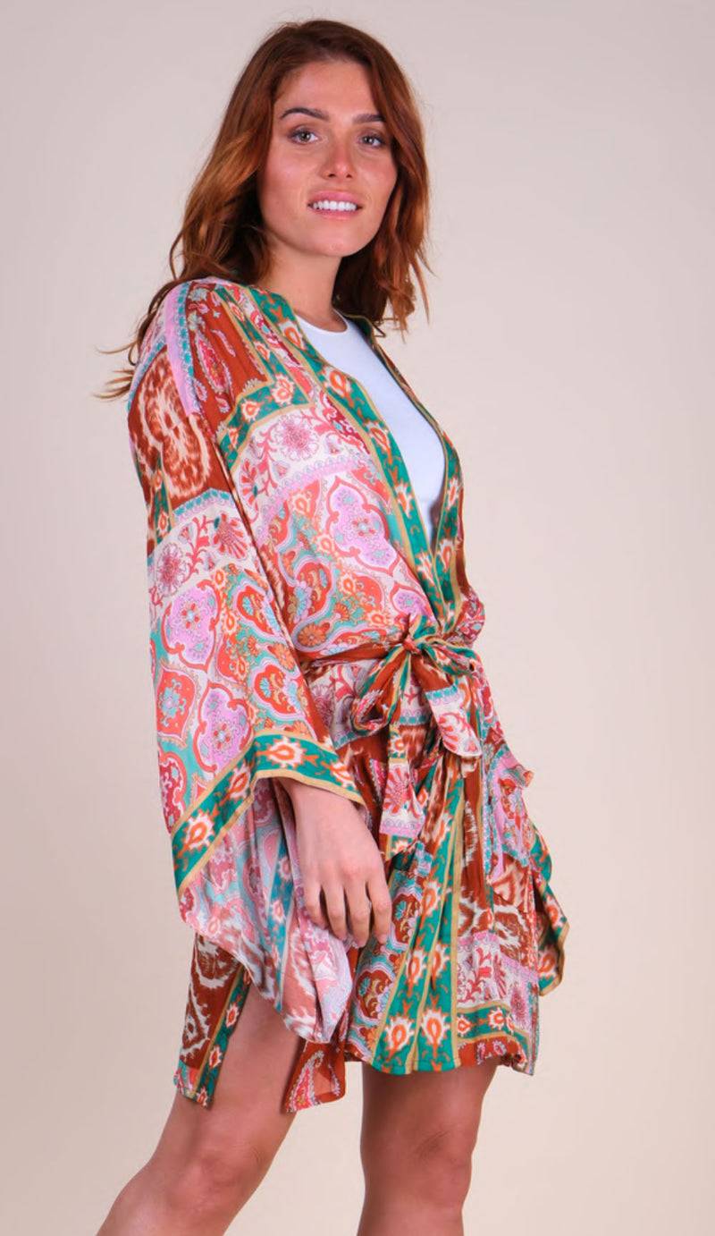 Miss June Kimono Rosa | Grün | Multicolor Valentinstagsangebot