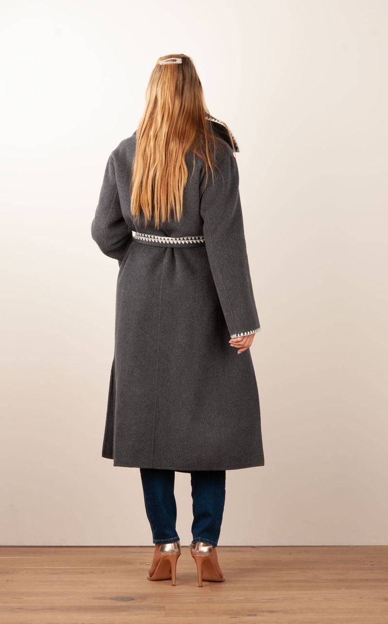 VITTORIA Mantel Anthrazit | Weiß Sonderangebot der Fabrik