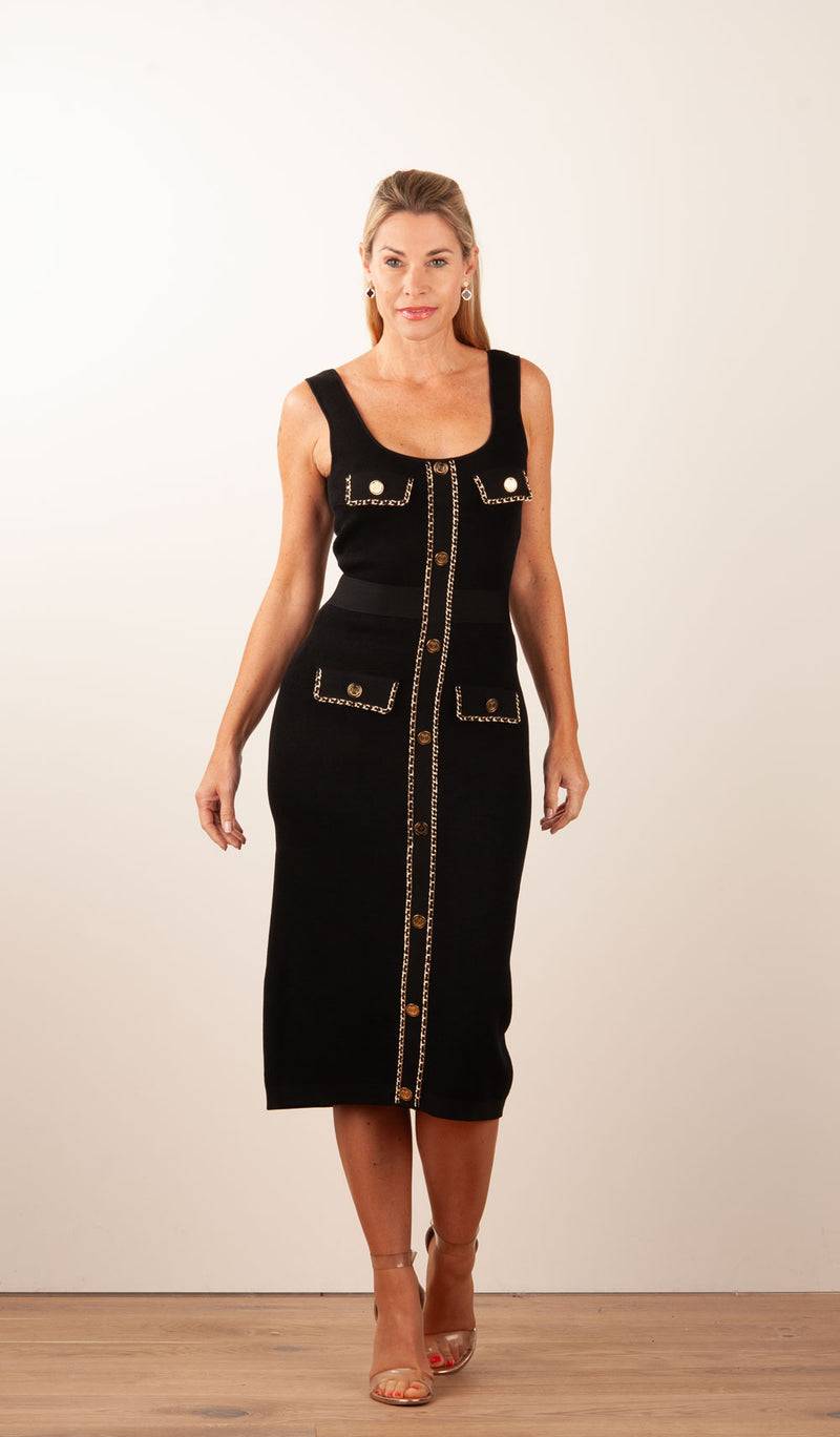 Elisabetta Franchi Strickkleid Schwarz Nur noch ein Tag übrig
