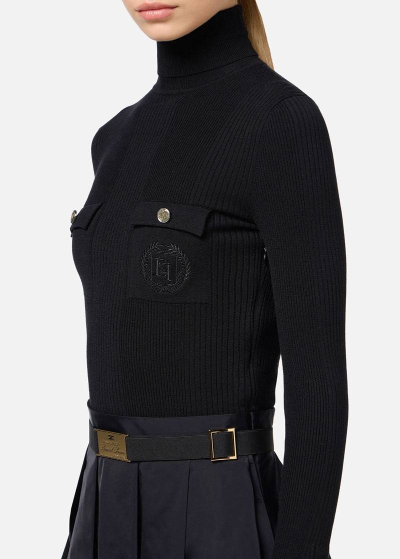 Elisabetta Franchi Kleid Schwarz Im Verkauf