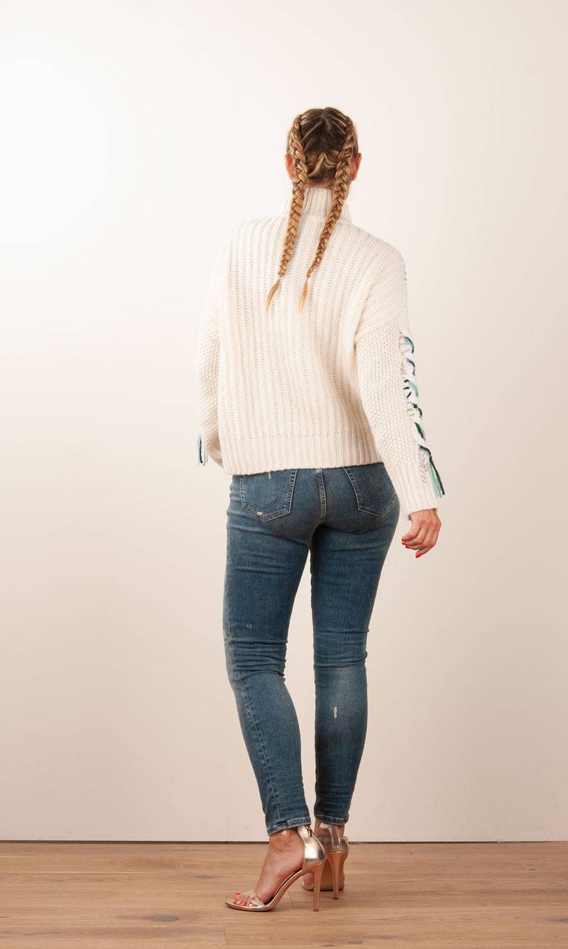 Paschwork Pullover Offwhite | Grün | Flieder Günstiger Verkauf