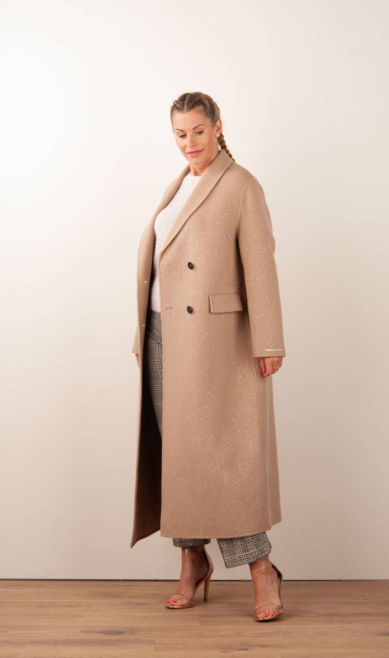 VITTORIA Mantel „Glitzer“ Beige Fabrikpreis