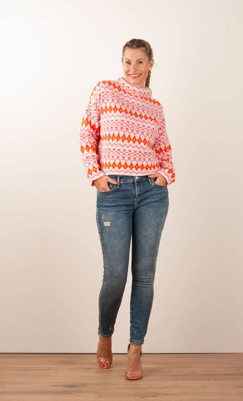 fleur Pullover Rosa | Orange | Beere Versandkostenfrei