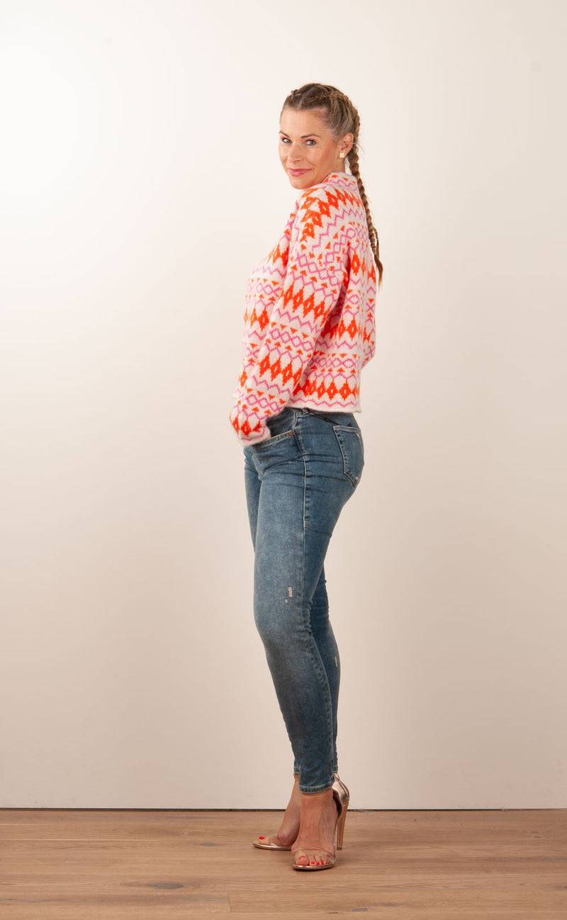 fleur Pullover Rosa | Orange | Beere Versandkostenfrei