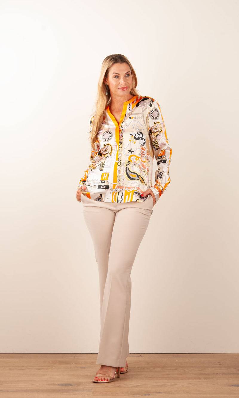 Herzensangelegenheit Bluse Beige | Orange | Multicolor Saisonschlussverkauf