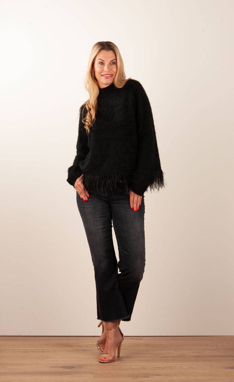 Grace Pullover „Feder“ Schwarz Räumungsverkauf