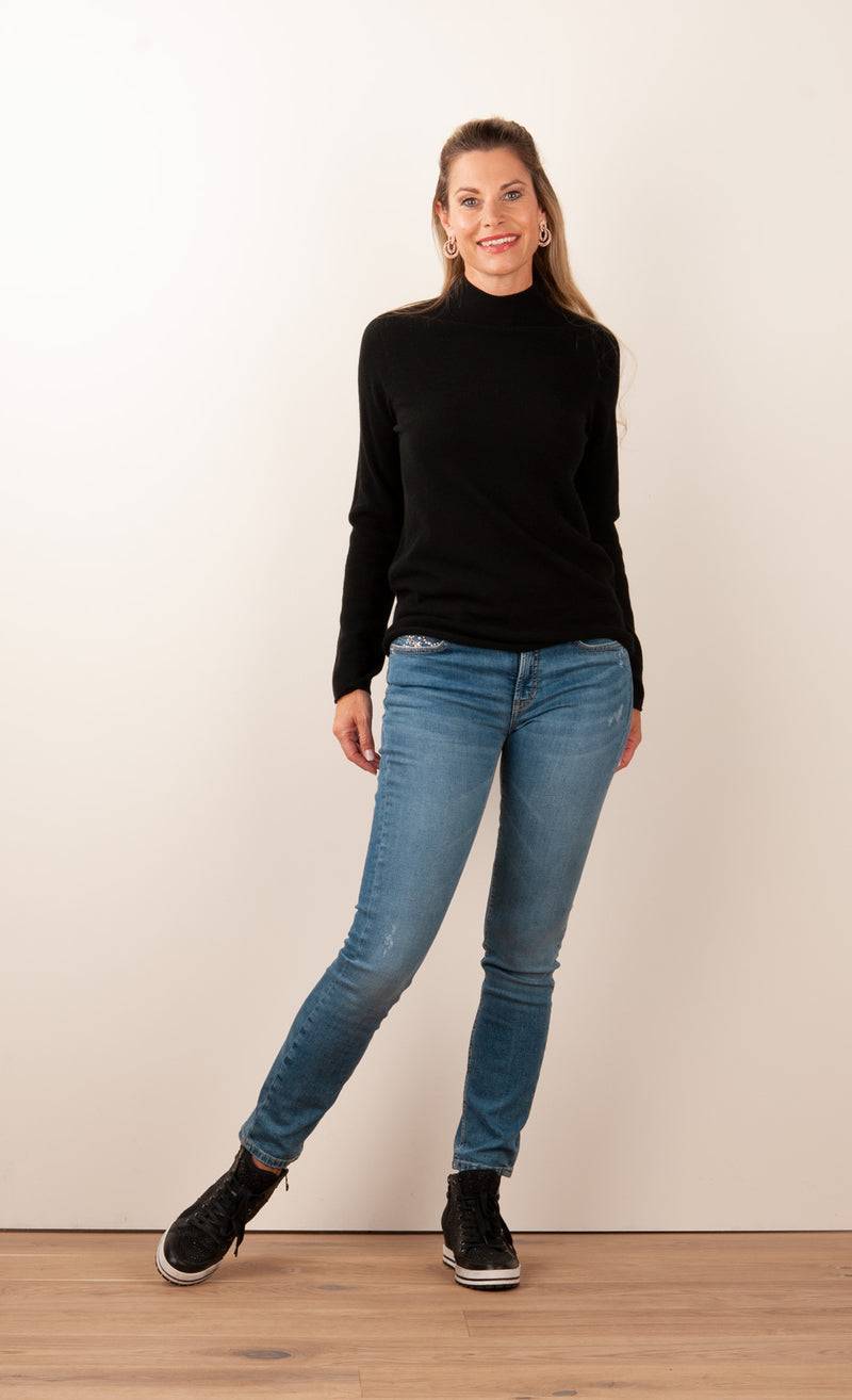 fleur Kaschmir Pullover Schwarz Tiefpreis